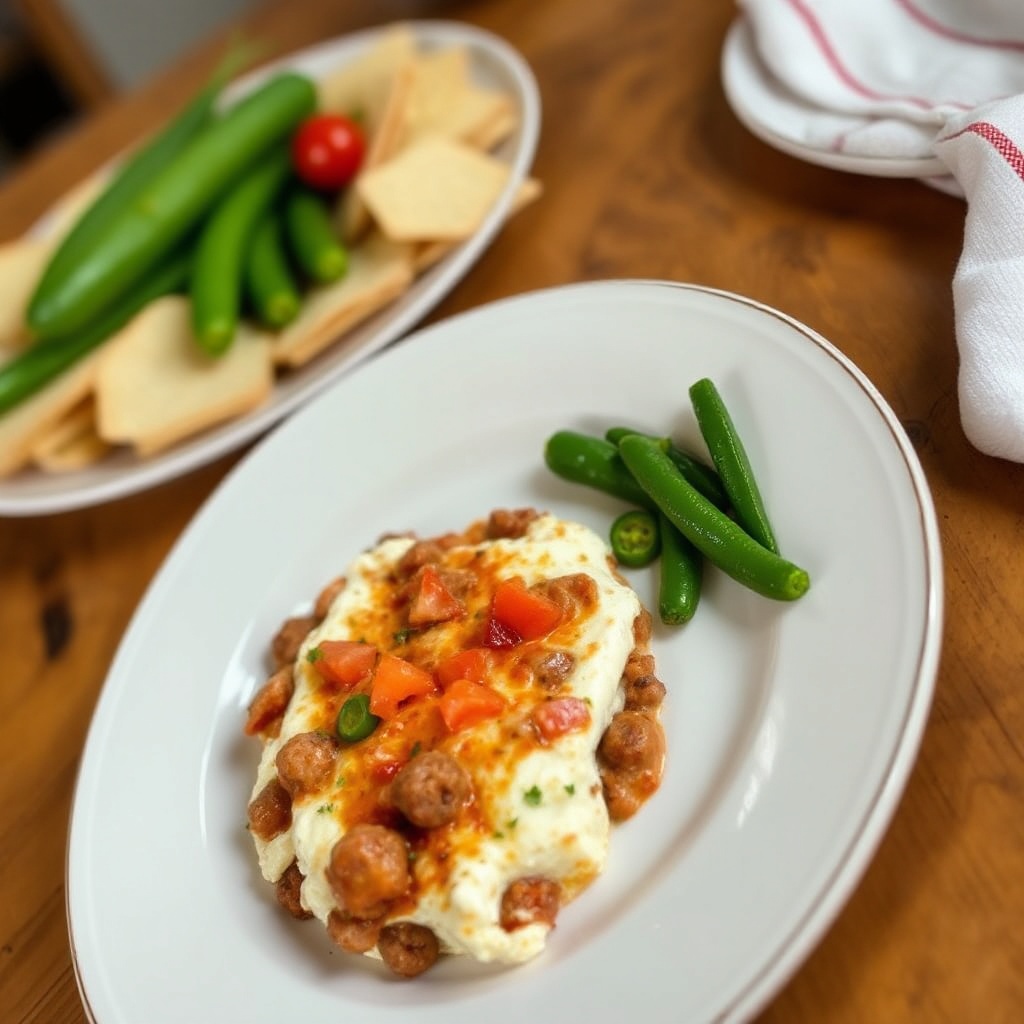 Savory Sausage and Tomato Cheese Dip