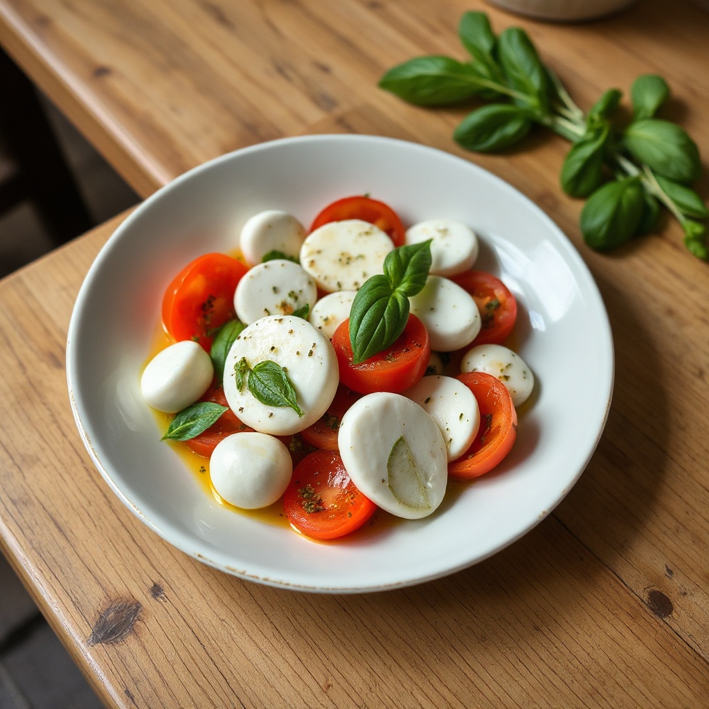 Caprese-Salat mit Zitronen-Basilikum-Vinaigrette