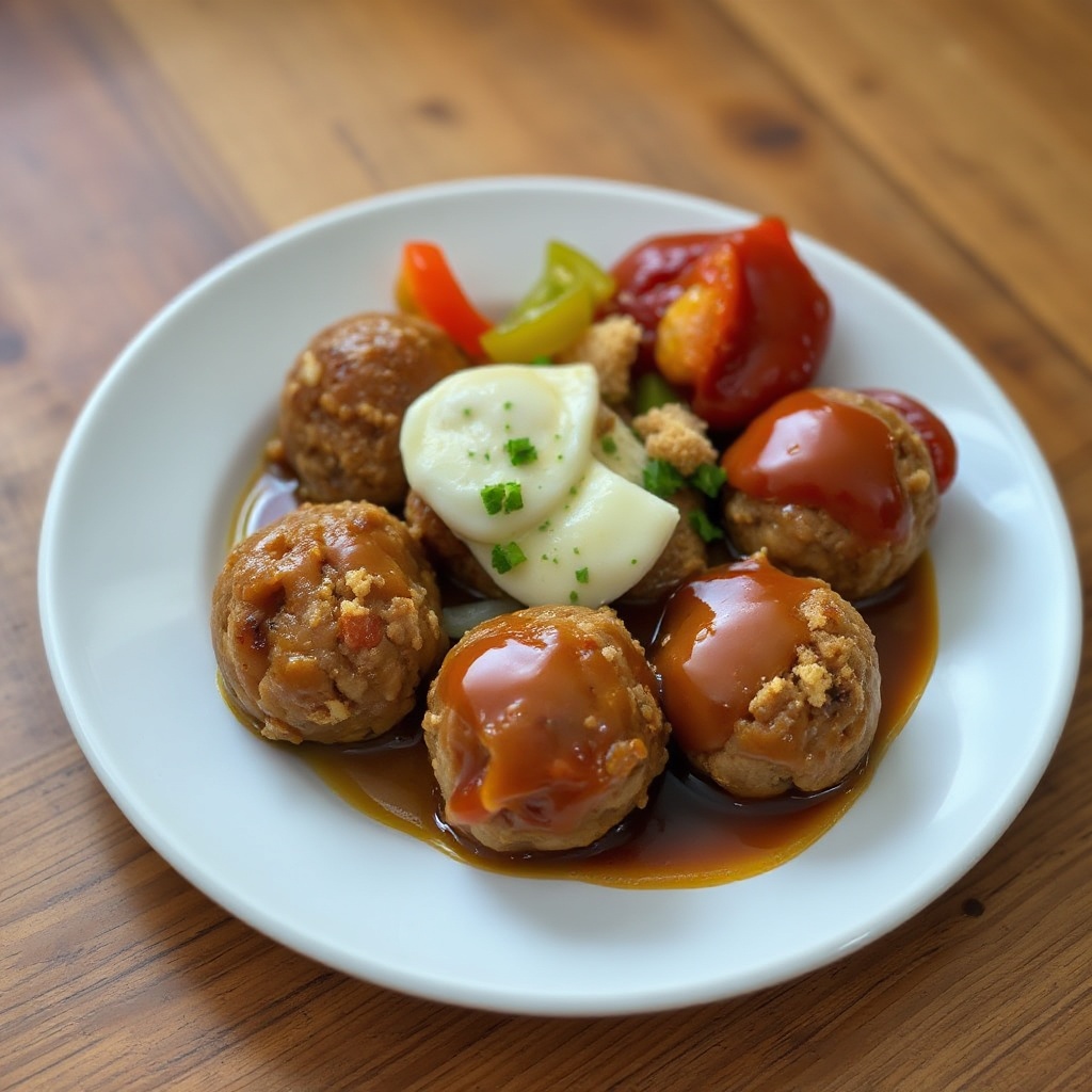 Herzhafte Schweinefleischbällchen mit würziger Glasur
