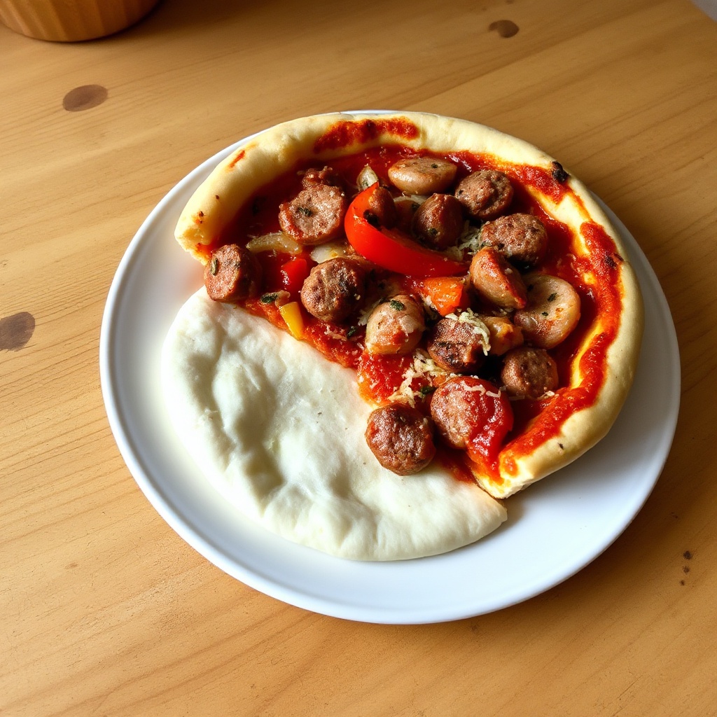 Pizza Profonda Fatta in Casa con Salsiccia Italiana e Peperoni