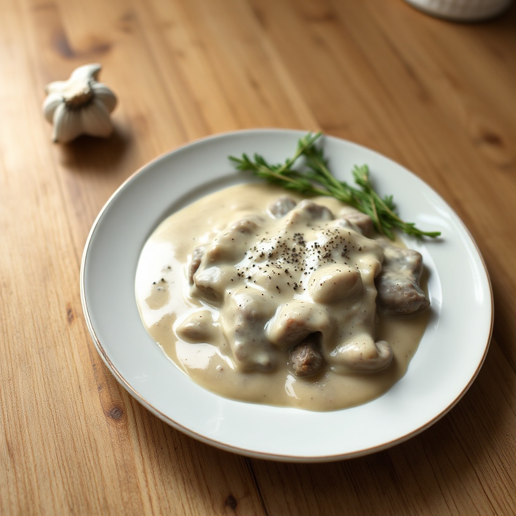 Cremige Knoblauch-Rindfleischsoße