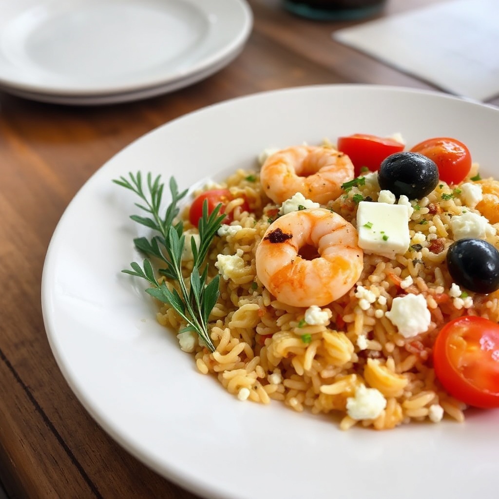 Mediterrane Garnelen- und Orzo-Salat