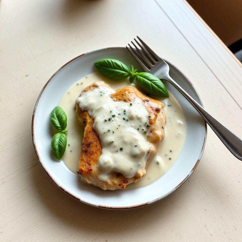 Savory Chicken with Creamy Basil Sauce