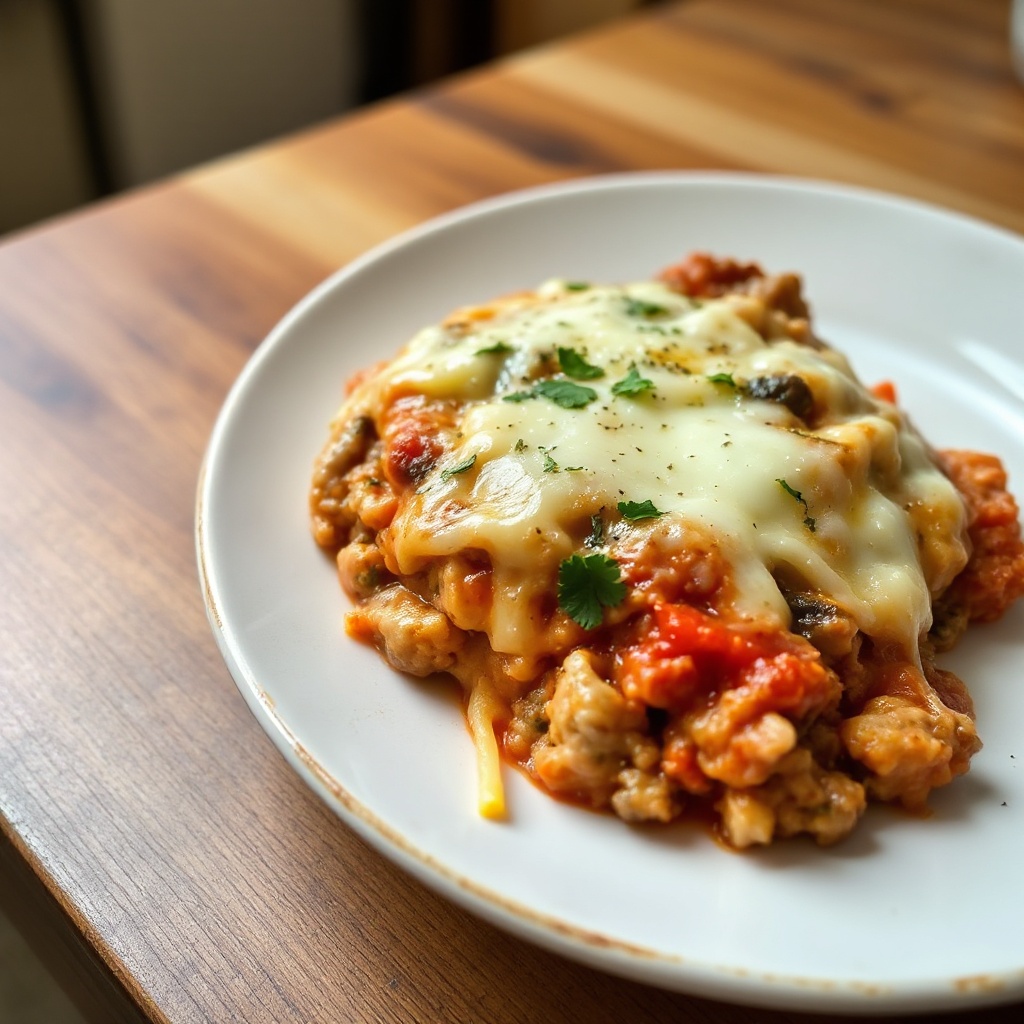 Cheesy Zucchini and Beef Bake