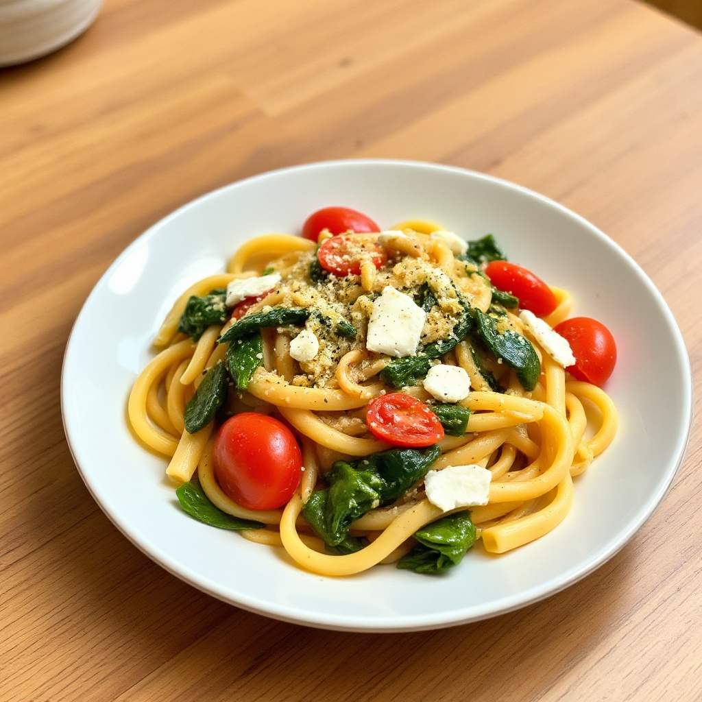 Cremige Spinat- und Tomaten-Penne