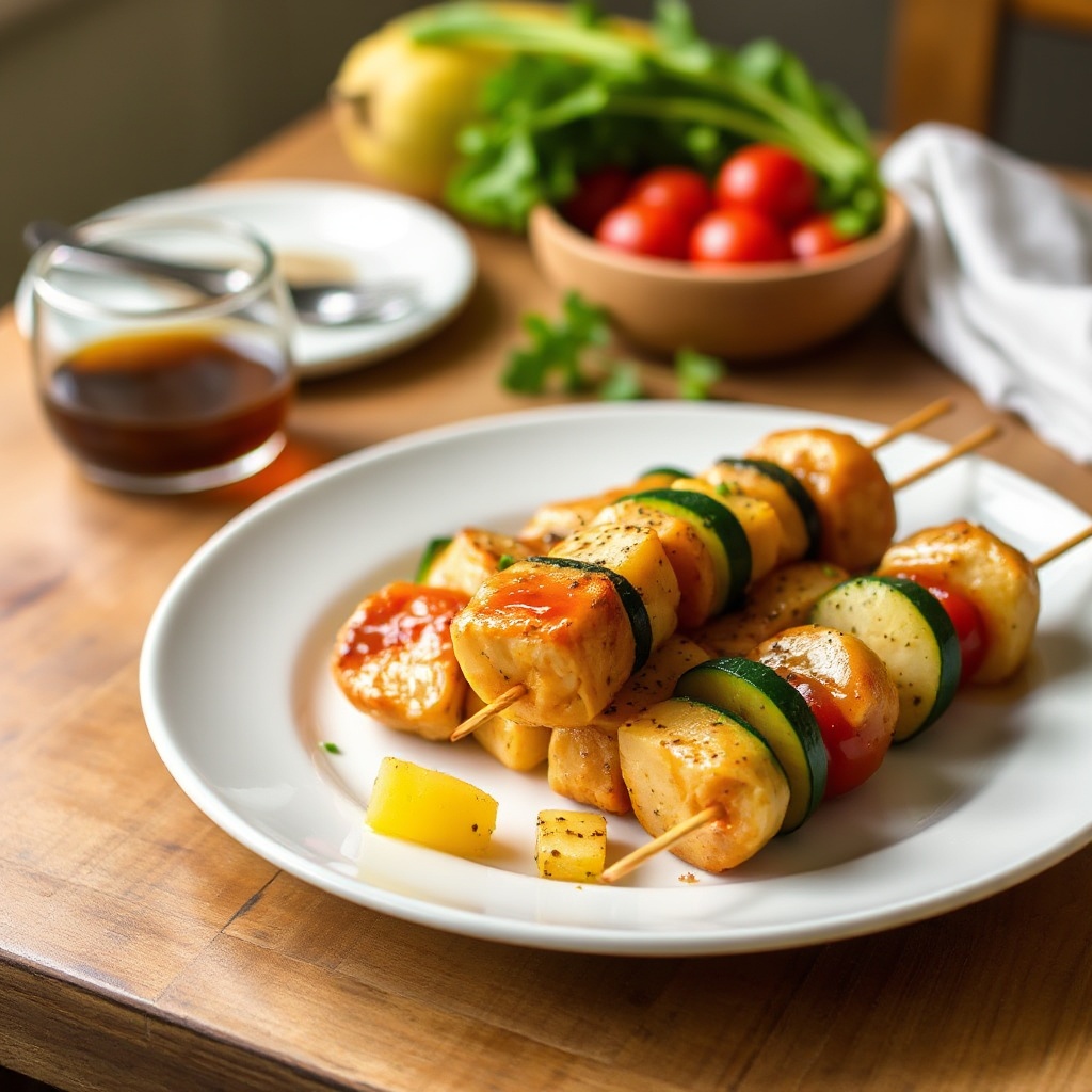 Spiedini di Pollo Tropicali con Glassa all'Ananas