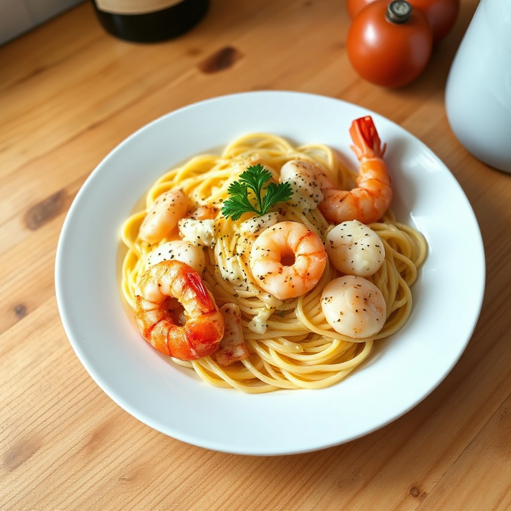 Knoblauchbutter Garnelen- und Hummer-Pasta