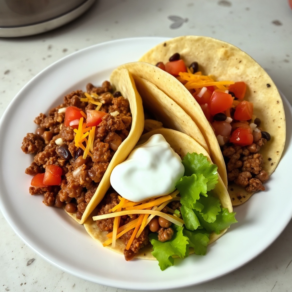 Savory Beef and Bean Tacos