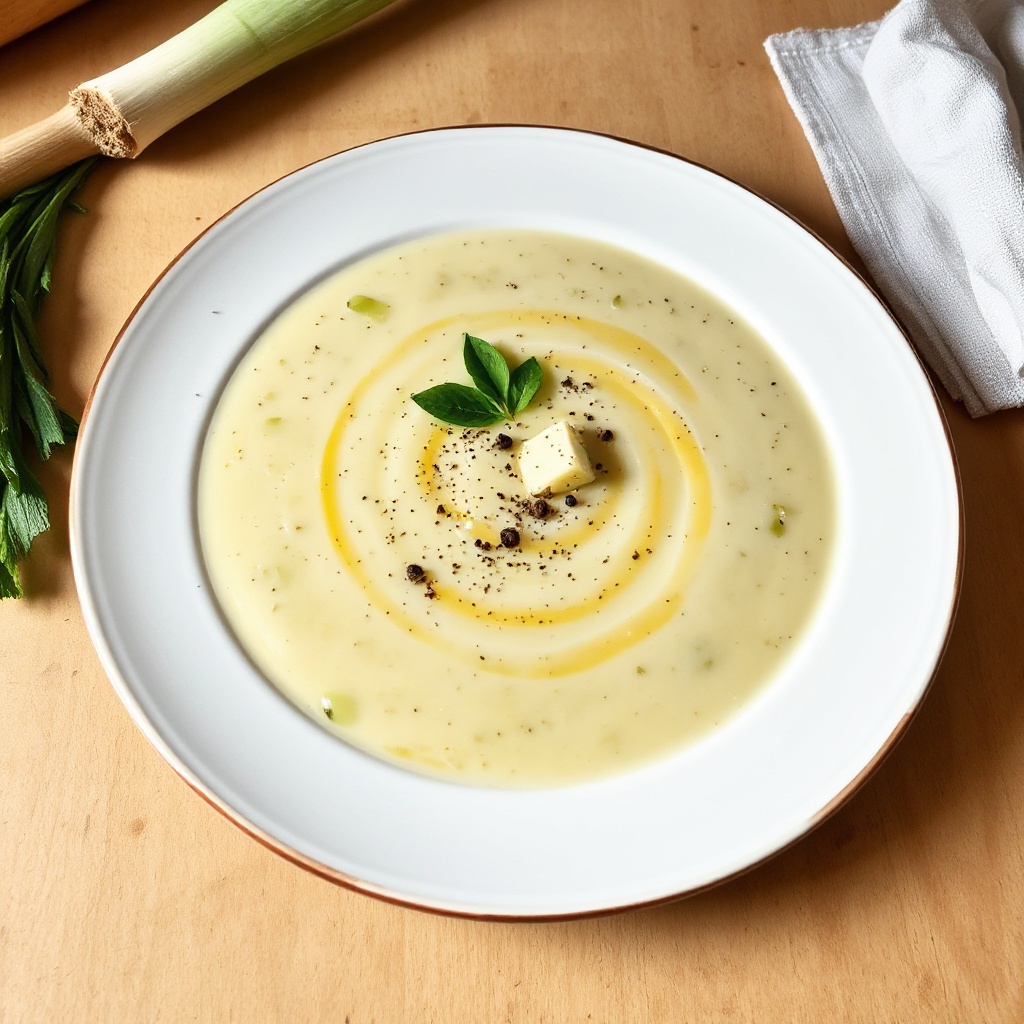 Zuppa Cremosa di Porri e Patate con un Tocco Speciale