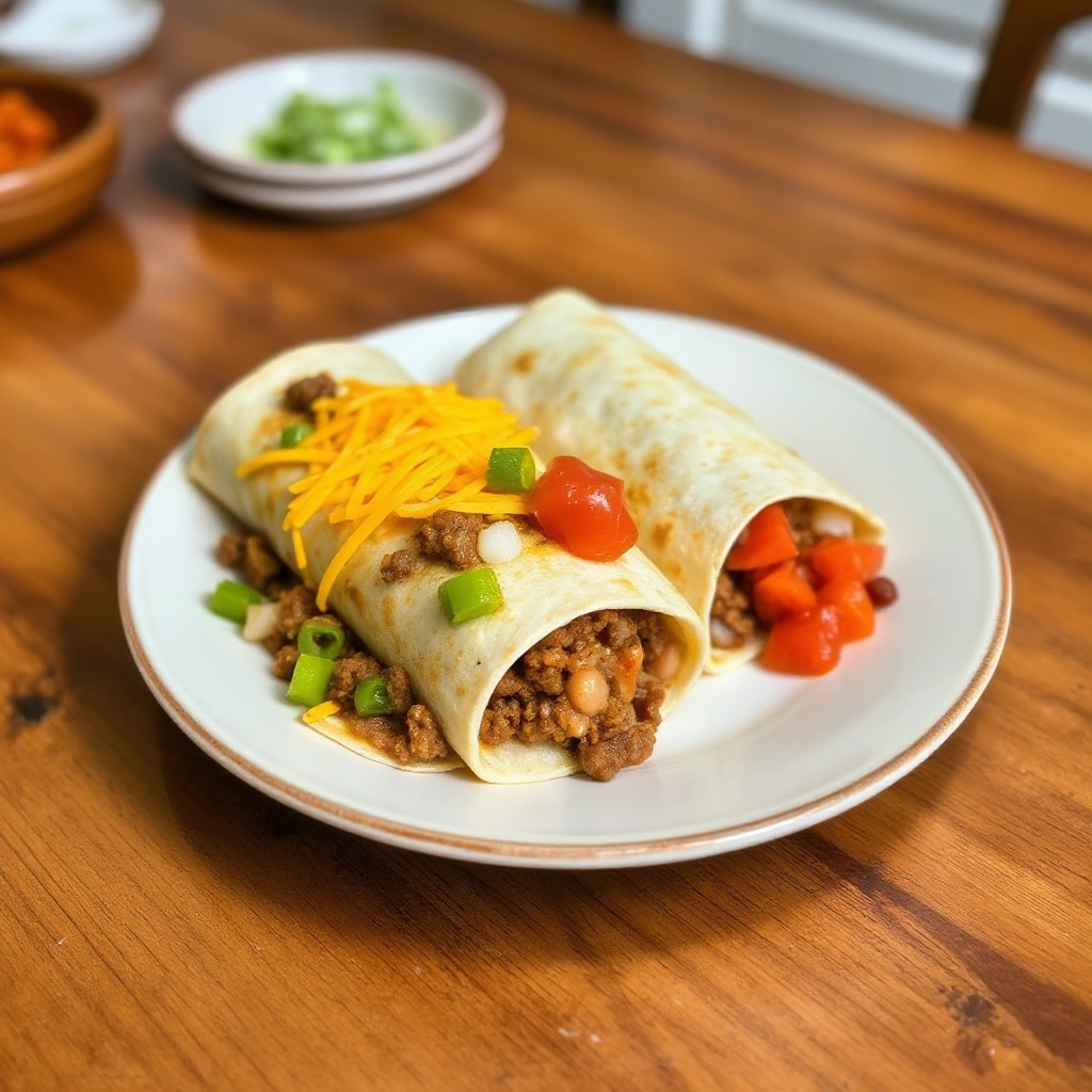 Burritos di Manzo e Fagioli con Formaggio
