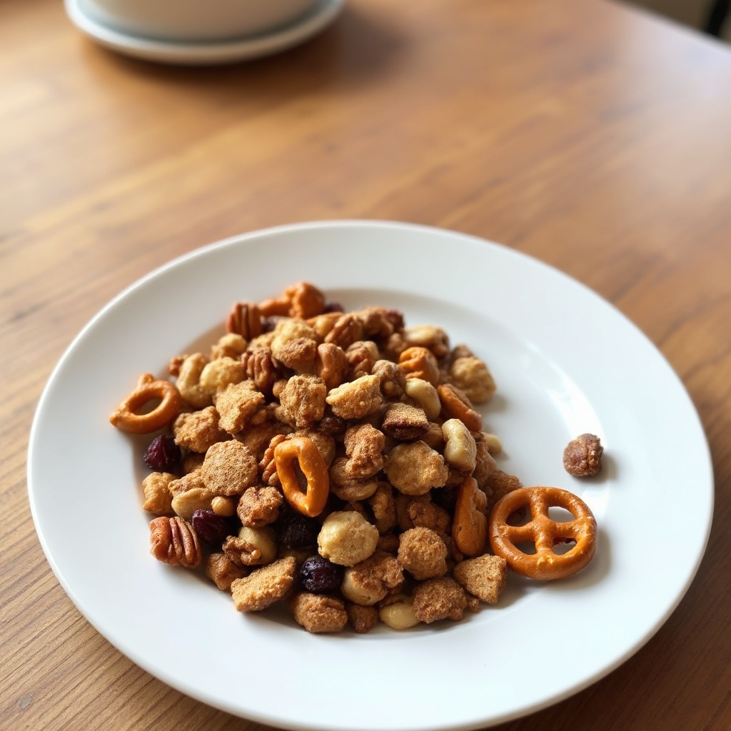 Mix di Snack con Pretzel, Noci e Cannella