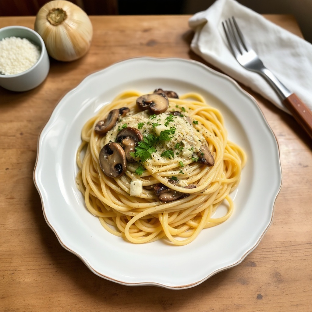 Cremige Pilz- und Kräutersoße für Pasta