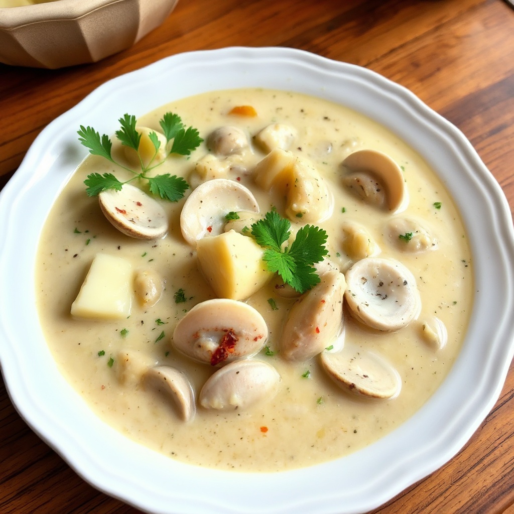 Zuppa di Vongole e Patate Cremosa
