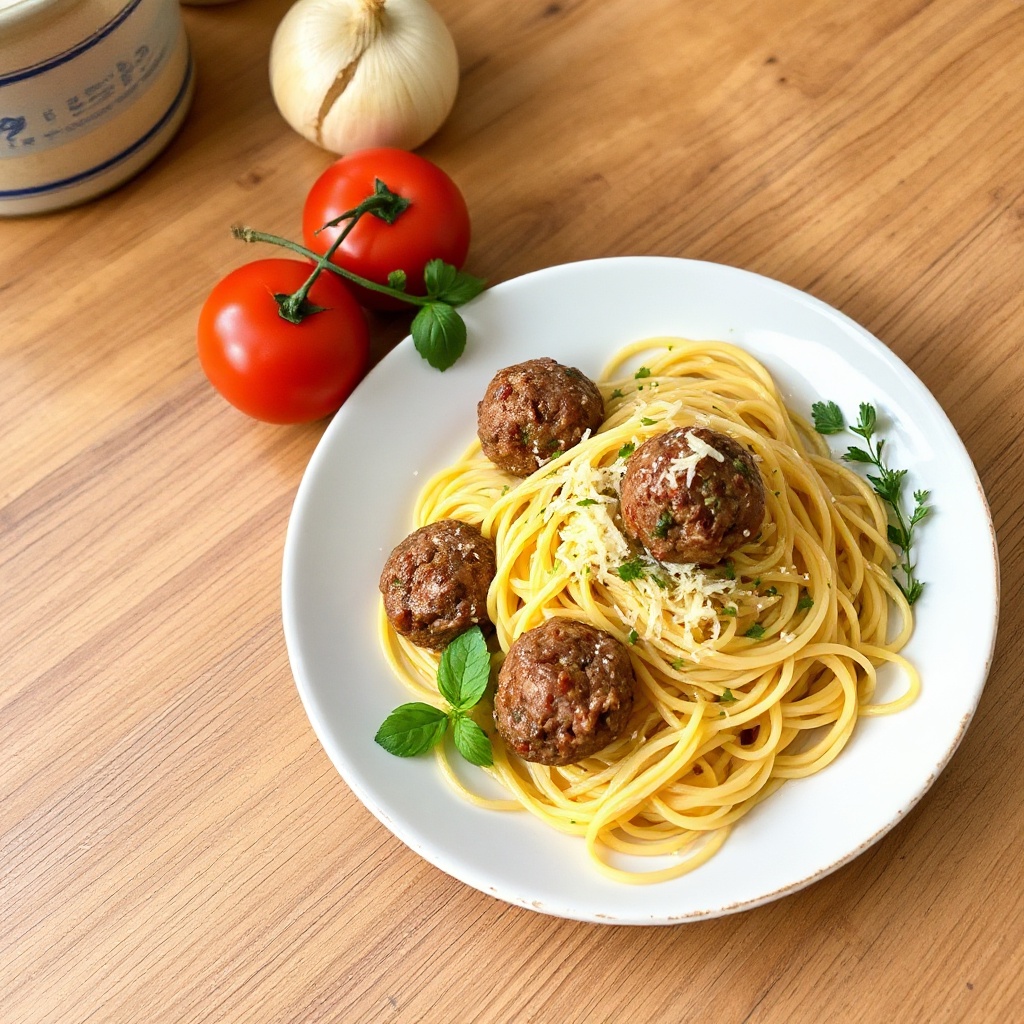Savory Spaghetti with Herbed Meatballs
