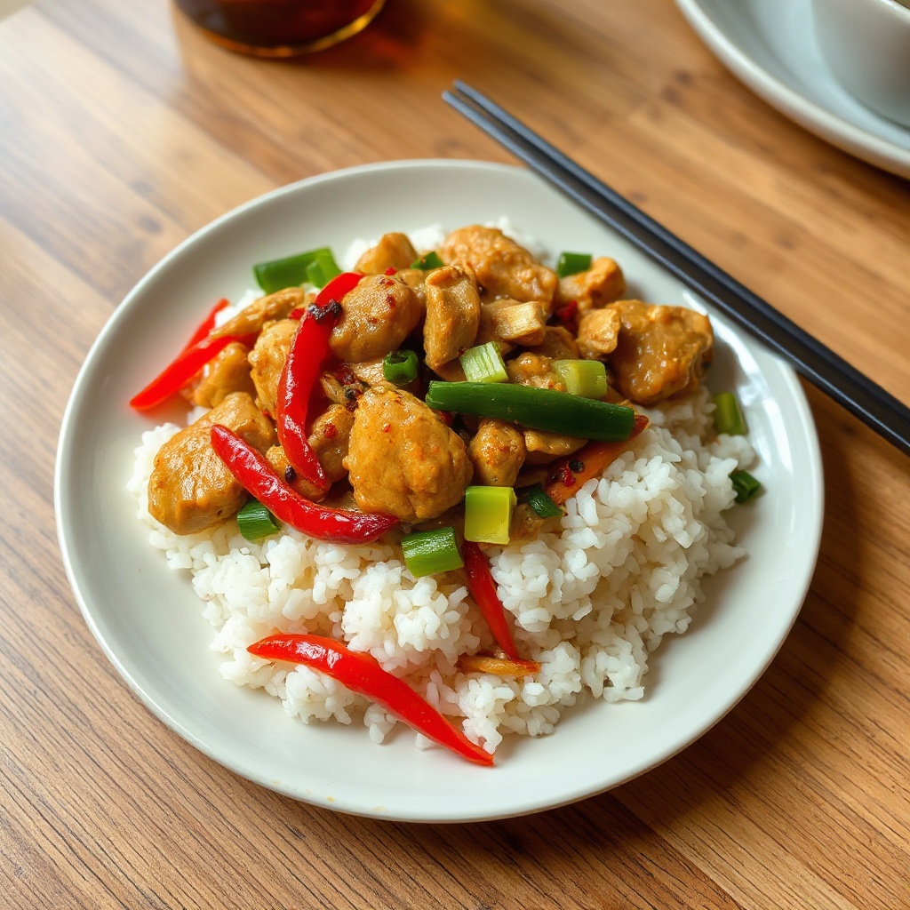 Herzhafter Asiatischer Hähnchen-Wok