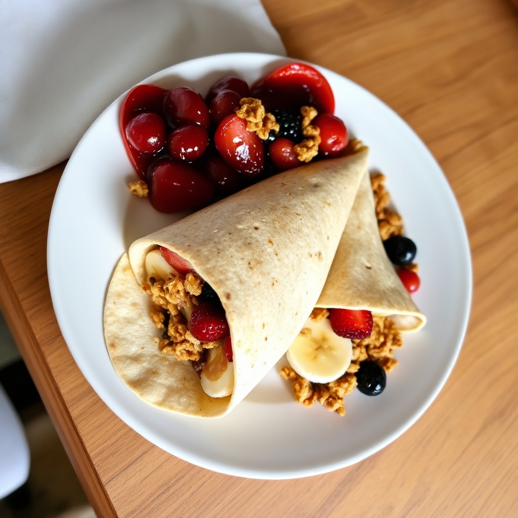 Nutty Banana Berry Wraps
