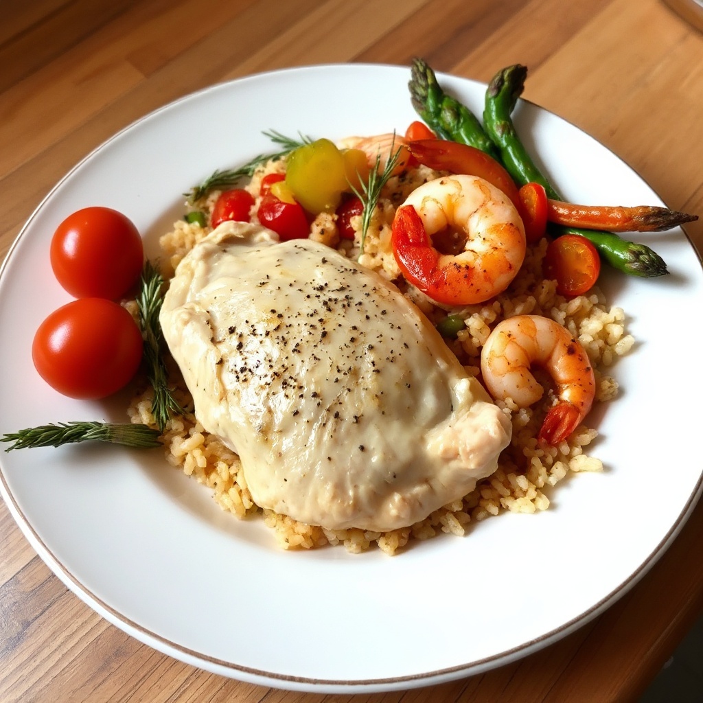 Riso al Forno con Pollo e Gamberetti Ispirato alla Cucina Portoghese