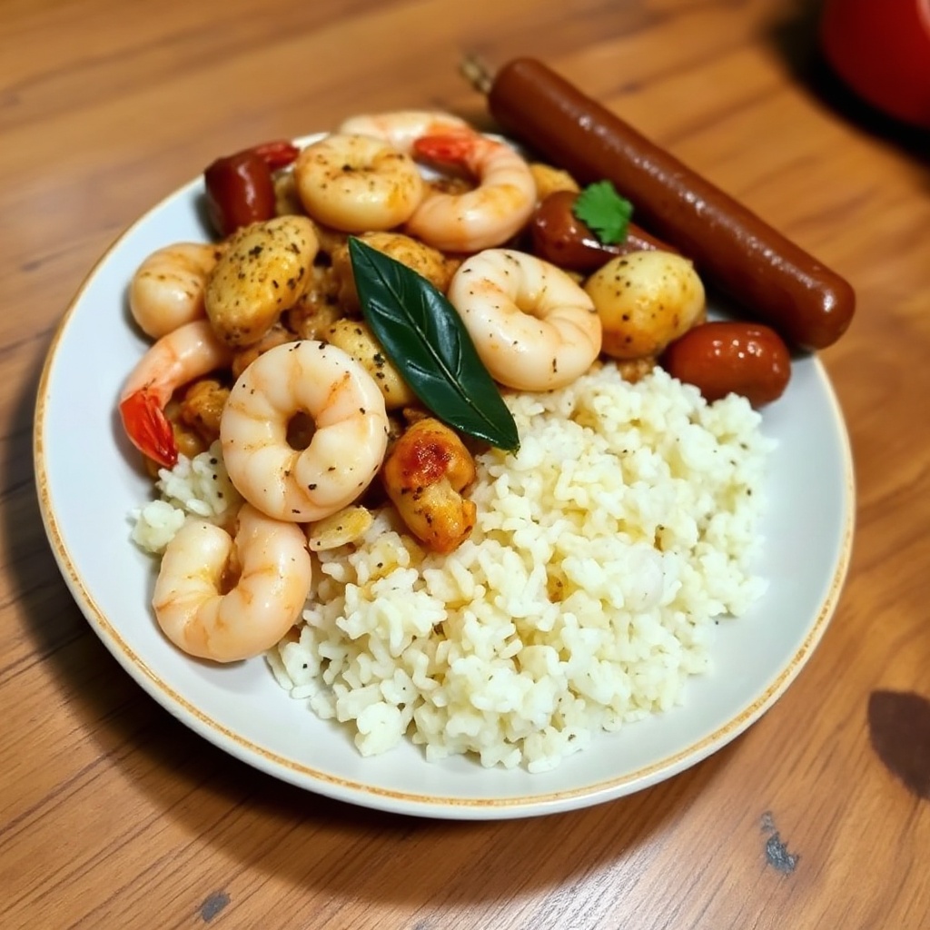 Savory Chicken, Sausage, and Shrimp Jambalaya
