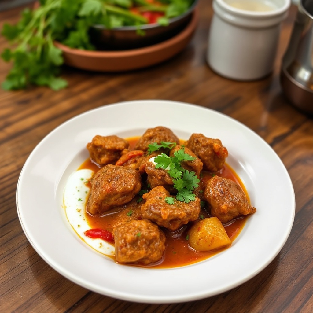 Gewürzter Lammcurry mit Joghurt und Kräutern