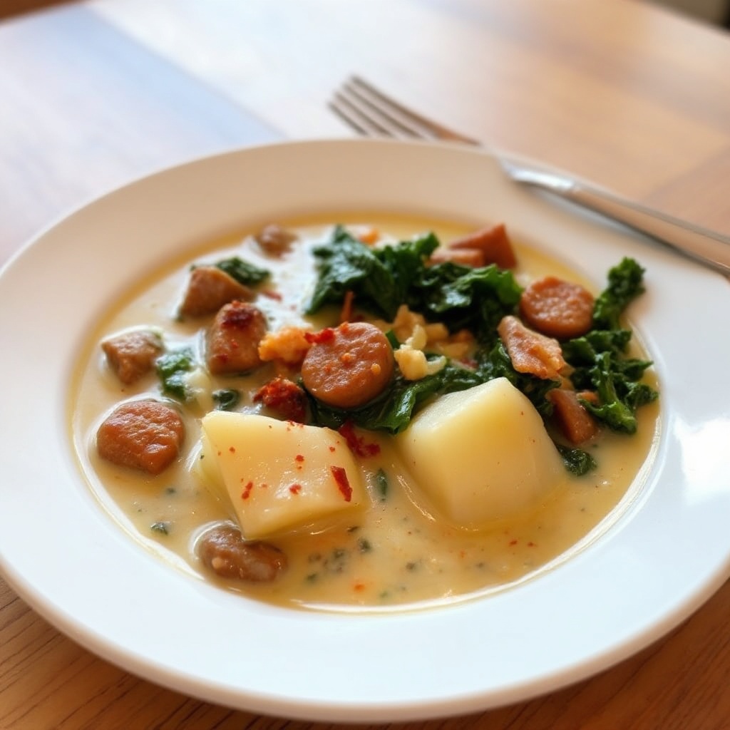Cremige toskanische Grünkohl- und Kartoffelsuppe