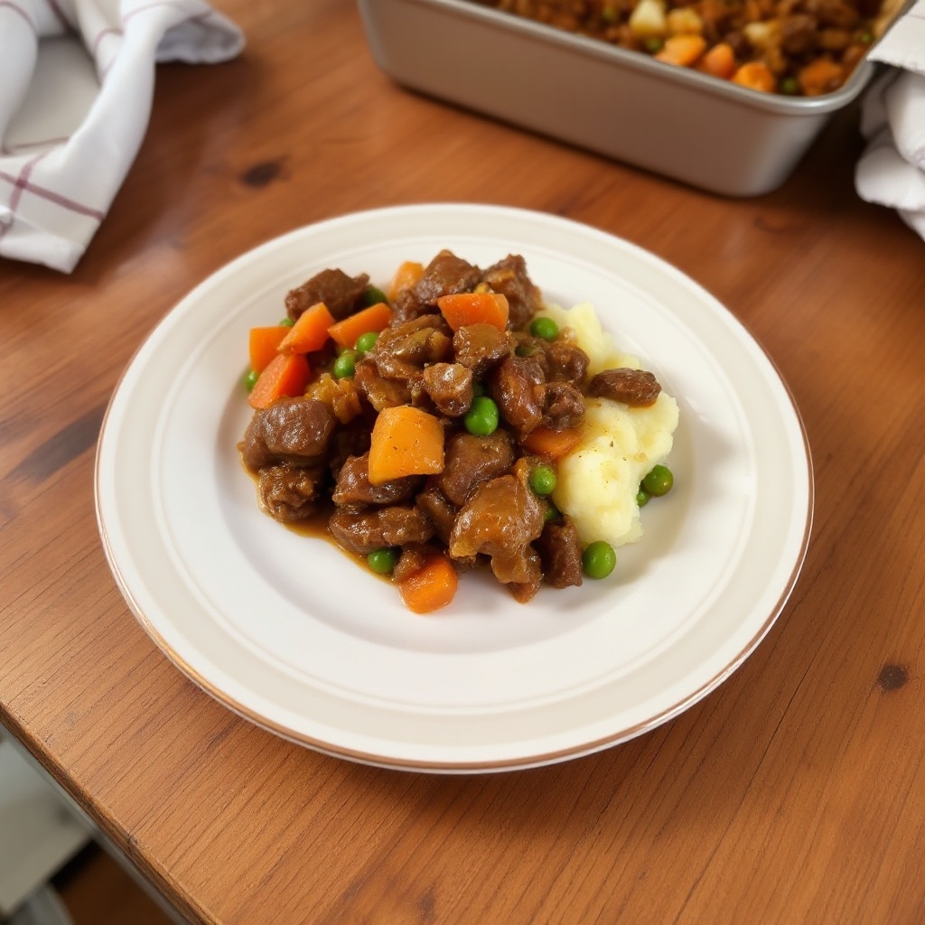 Savory Beef and Garlic Potato Casserole