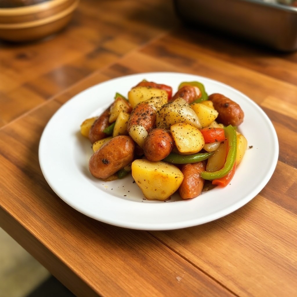 Patate e Salsiccia Aromatizzate al Forno