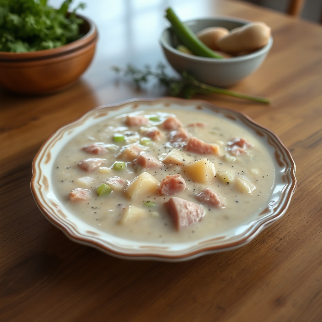 Zuppa Cremosa di Prosciutto e Patate