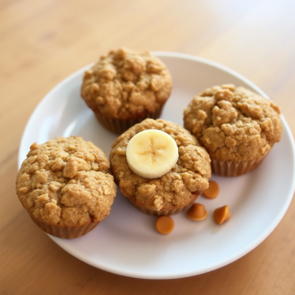 Bananen-Butterscotch-Hafer-Muffins
