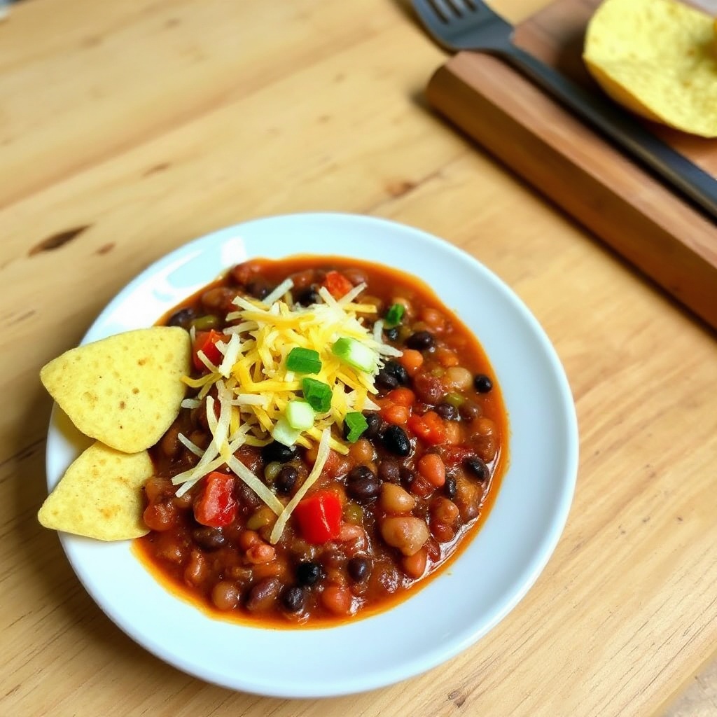 Chili di Tre Fagioli Sostanzioso con un Tocco Speciale