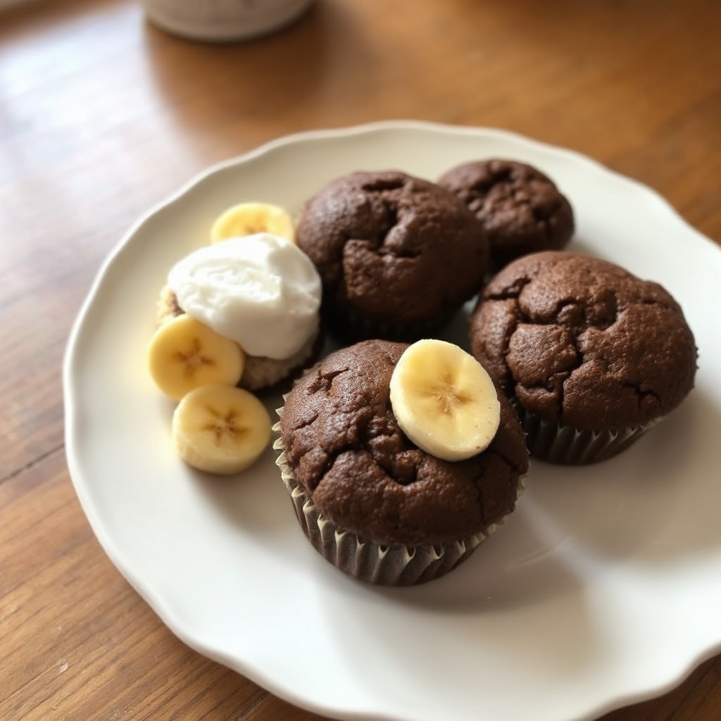 Schokoladen-Bananen-Joghurt-Muffins