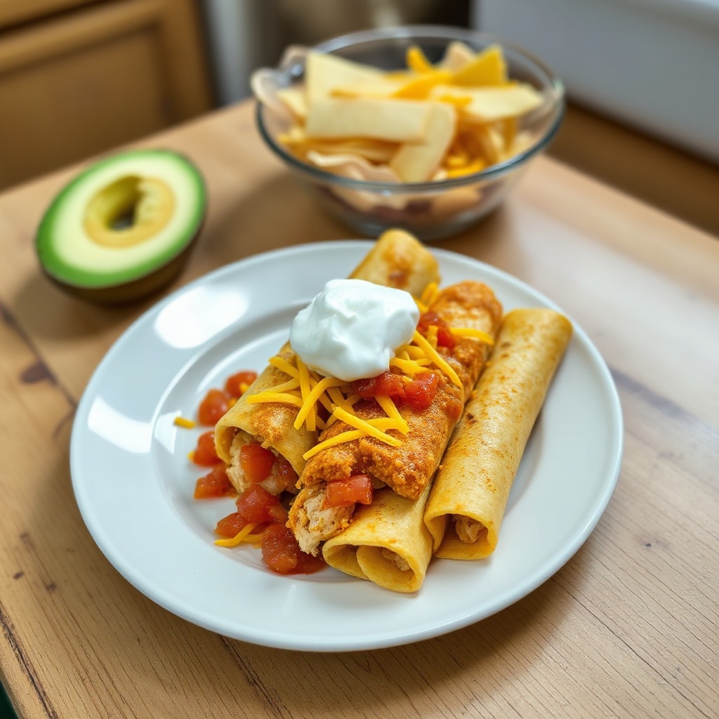 Knusprige Hähnchen-Taquitos mit einem spritzigen Twist