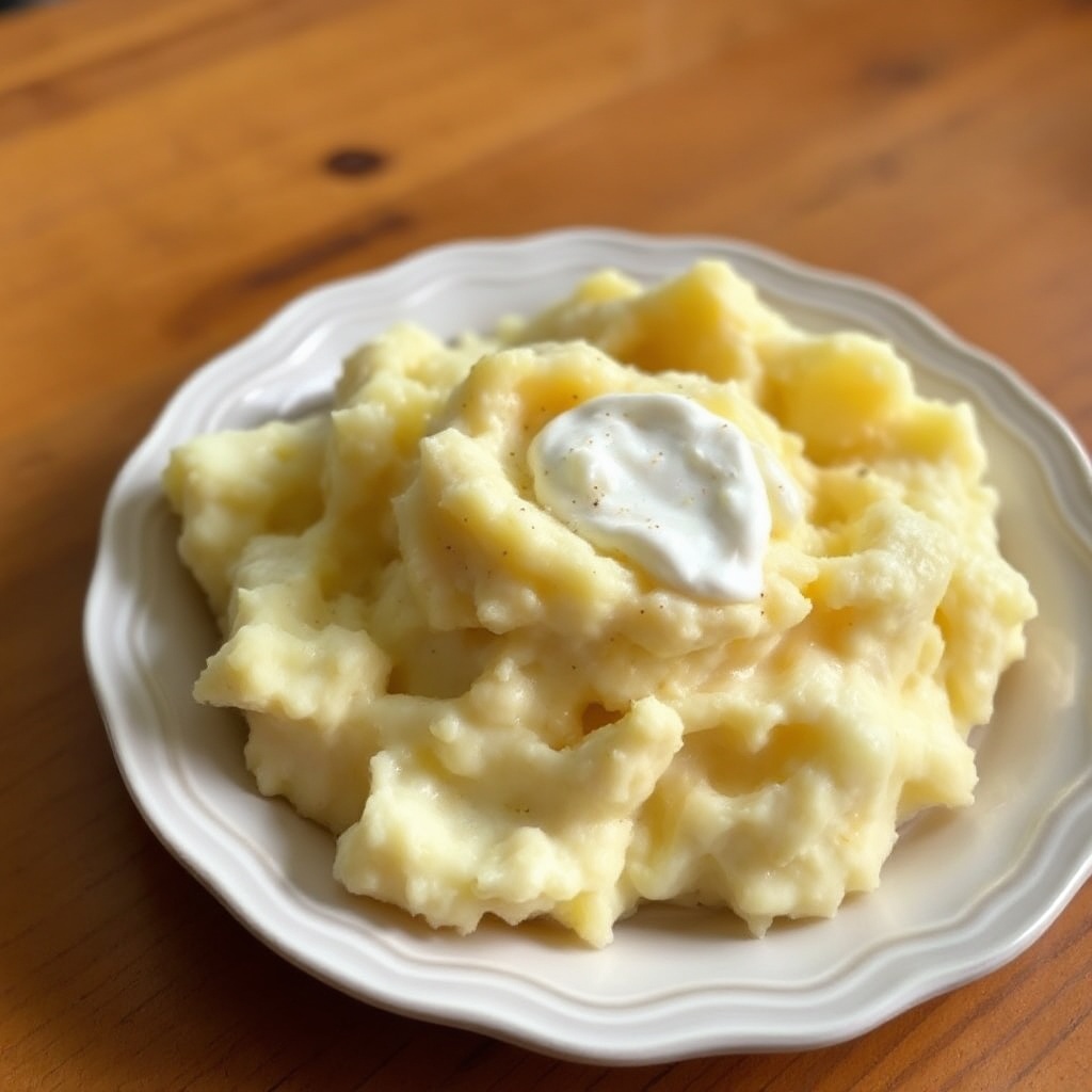 Purè di Patate Cremoso all'Aglio e Cheddar Bianco