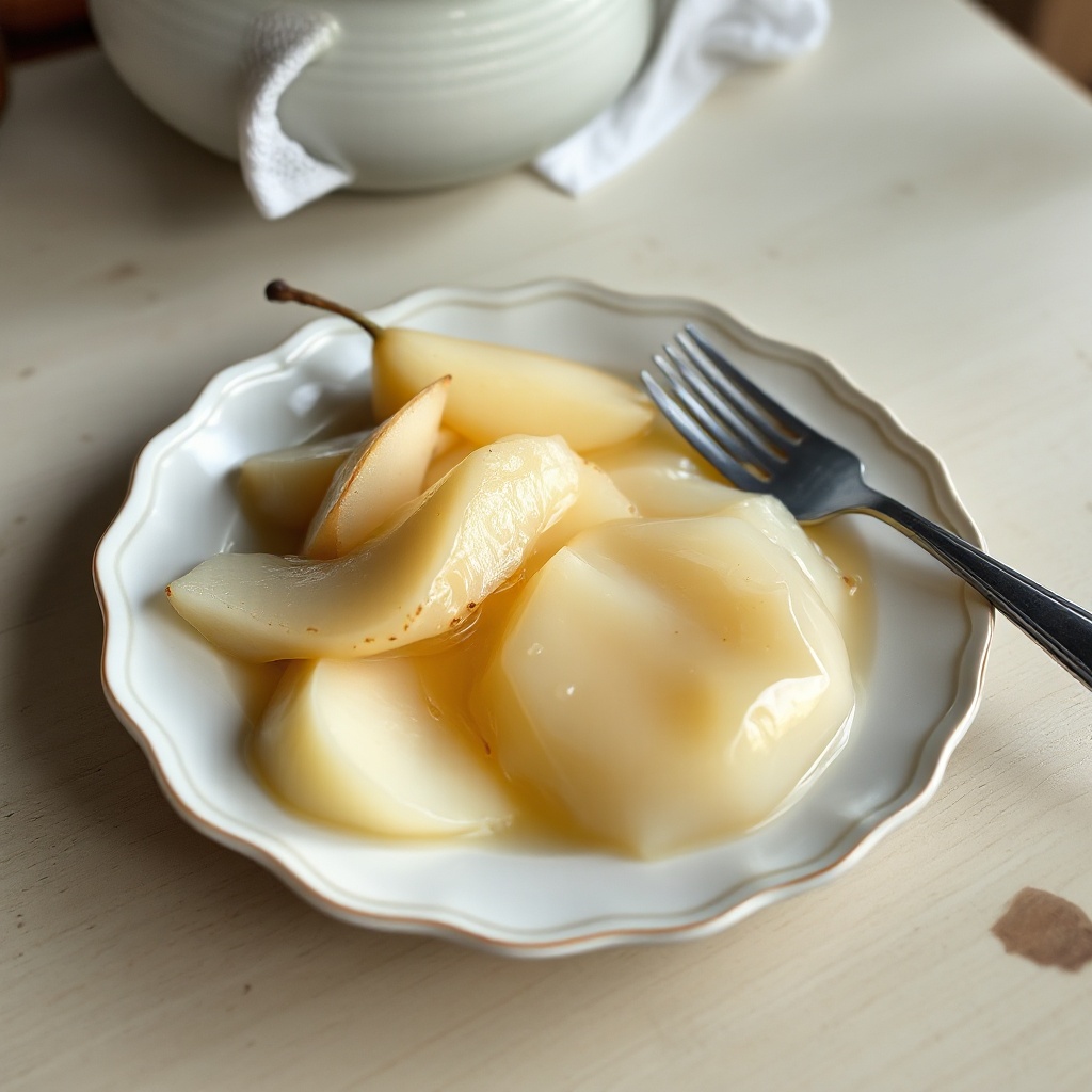 Cremige Birnen-Gelatine-Delikatesse