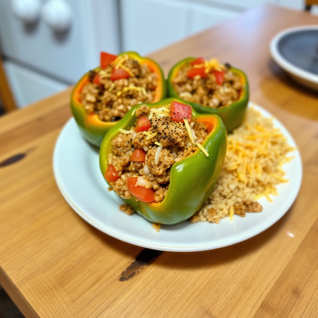 Herzhafte gefüllte Paprika-Schalen