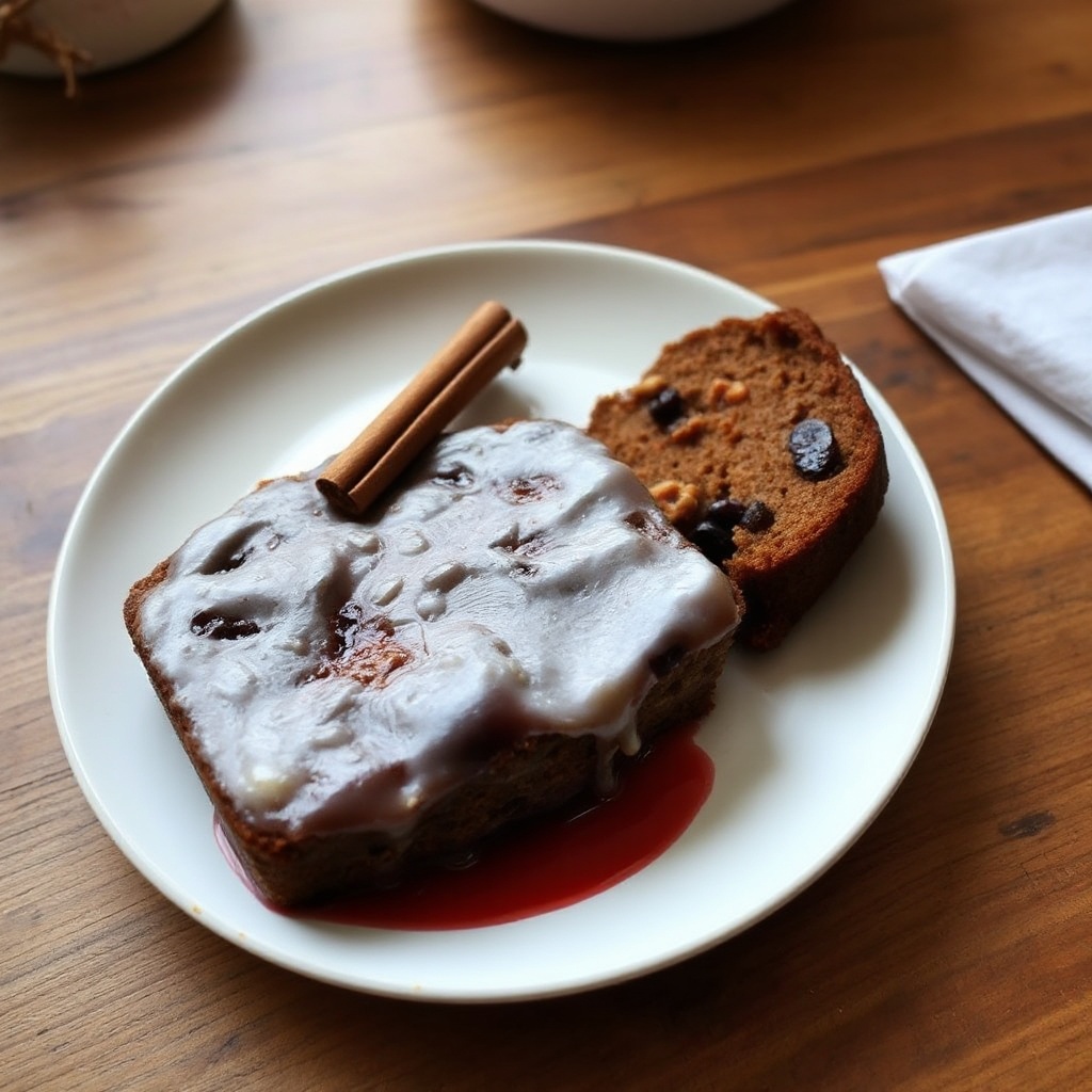 Festlicher Gewürzfrüchtekuchen mit Glühweininfusion