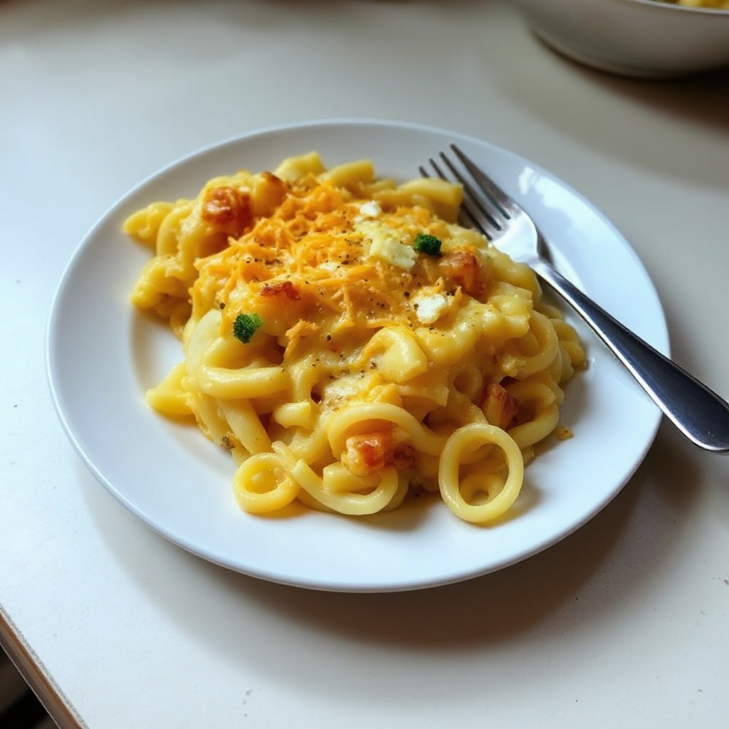 Käse Kartoffel- und Nudelauflauf