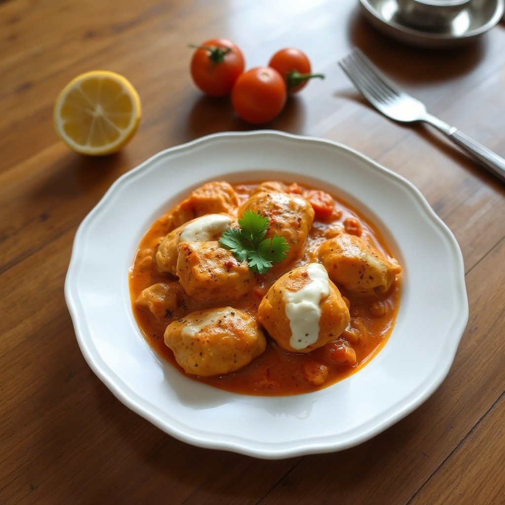 Pollo Speziato in Salsa di Pomodoro Cremosa