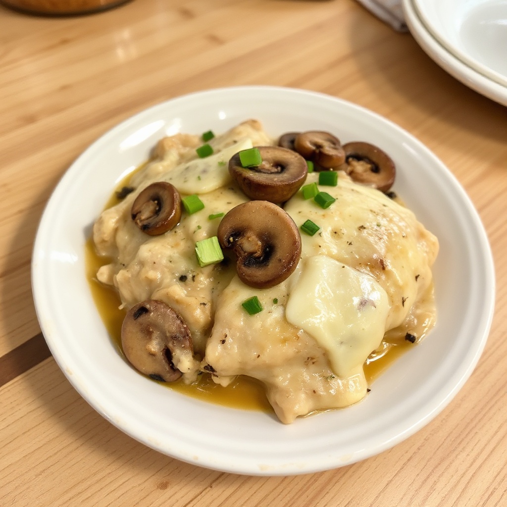 Casseruola di Pollo Cremosa ai Funghi
