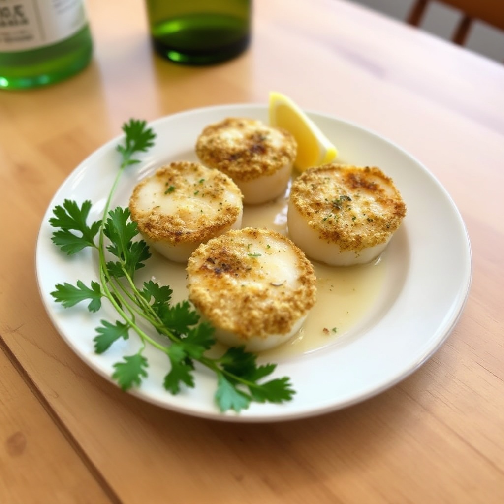 Herb-Crusted Baked Scallops