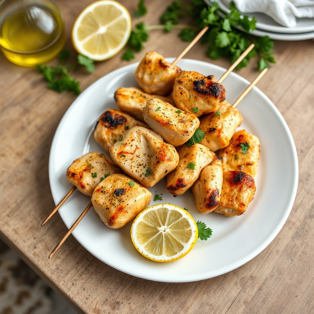 Spiedini di Pollo Mediterranei alla Griglia