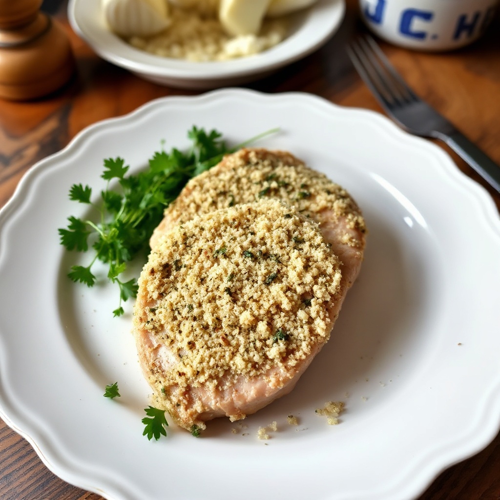 Garlic Herb Crusted Pork Chops