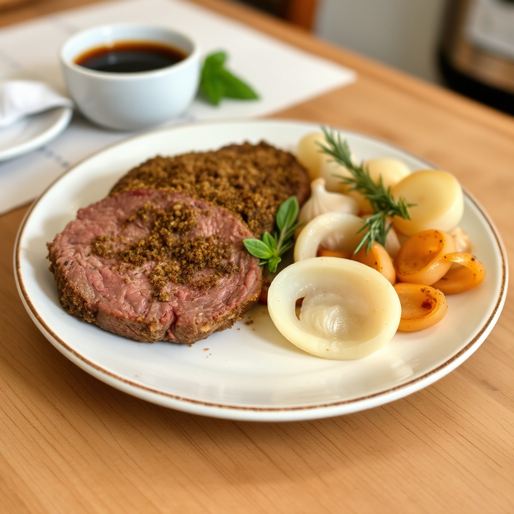Herzhafter Kräuterkrusten-Rinderbraten