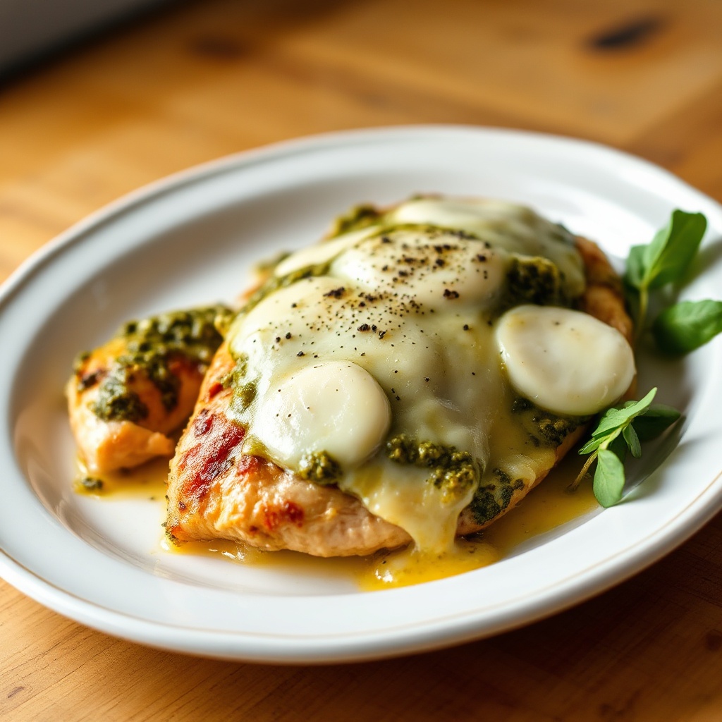 Käse-Pesto-Gefülltes Hähnchen