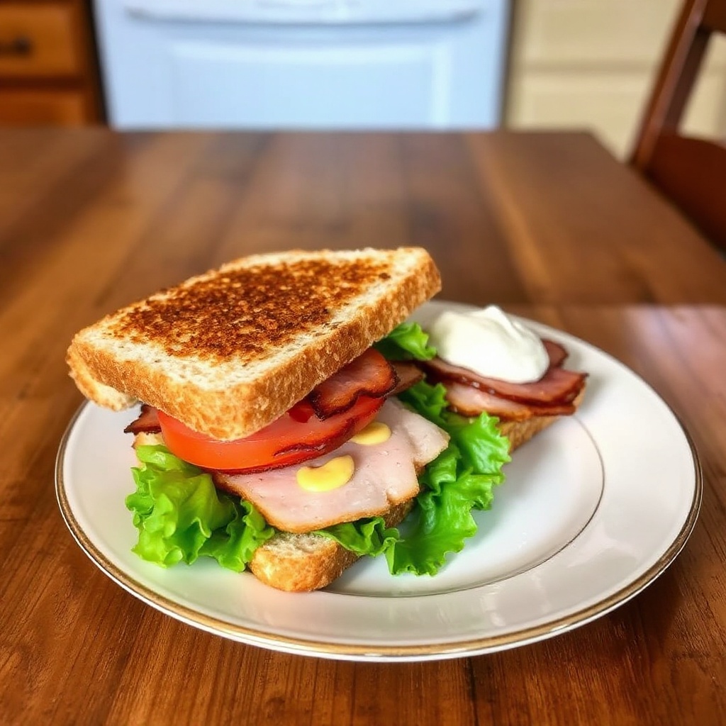 Knuspriges Truthahn-Speck-Club-Sandwich