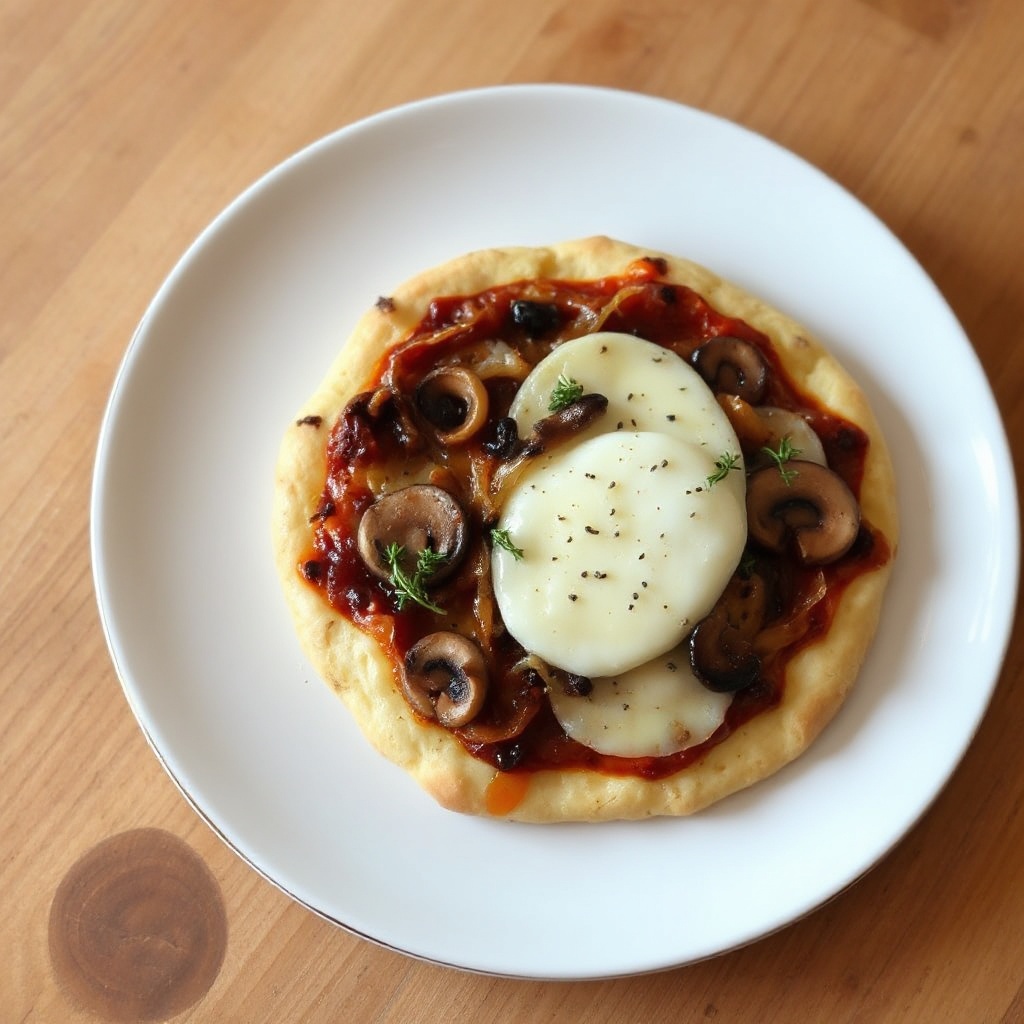 Herzhafte Honig-Glasierte Zwiebel- und Pilz-Pizza
