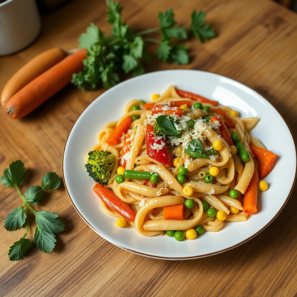 Penne Primavera all'Olio d'Oliva e Aglio