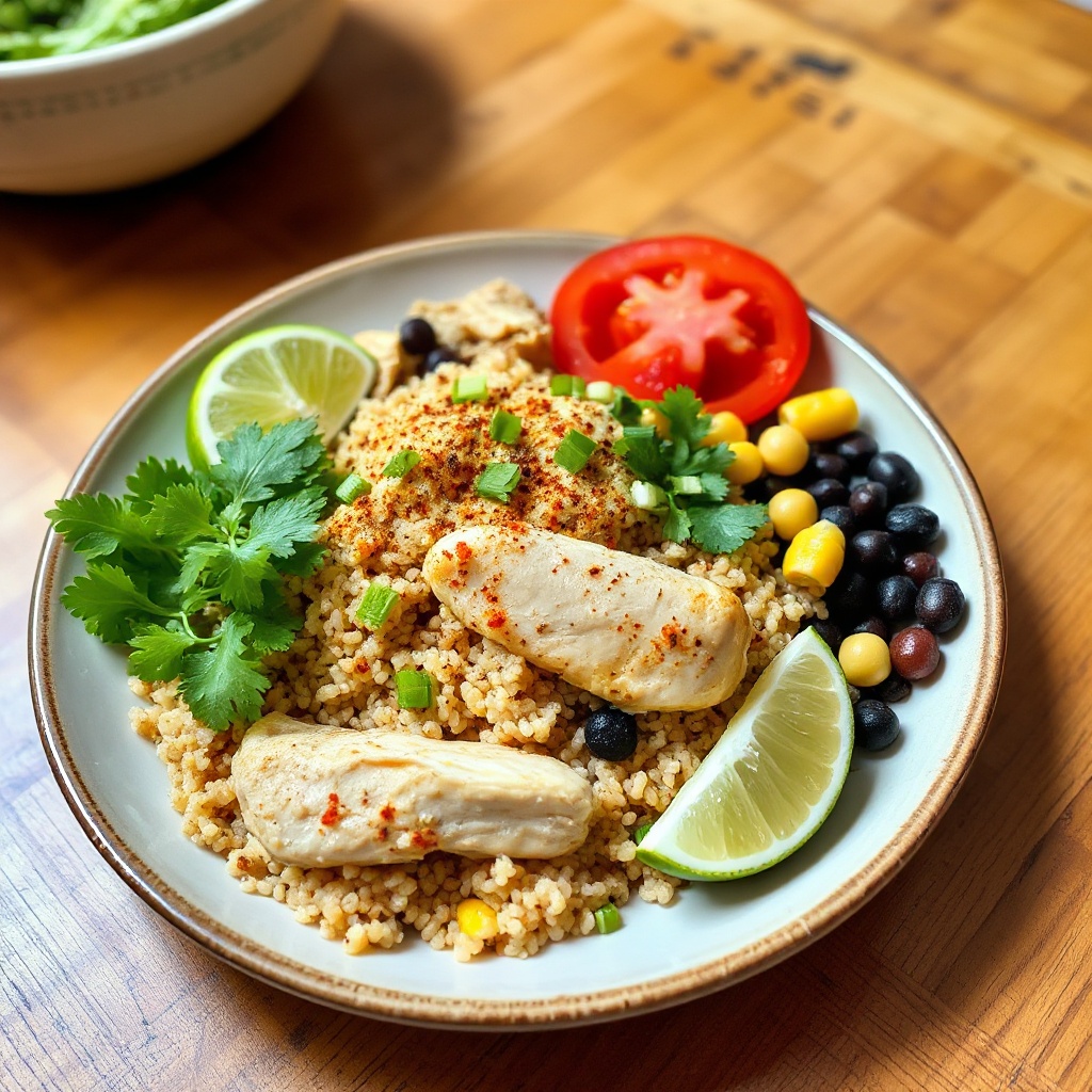 Zesty Quinoa and Chicken Fiesta Bowl