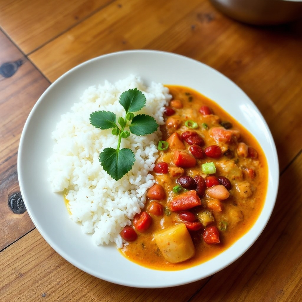 Cremiges thailändisches Kokos-Bohnen-Curry