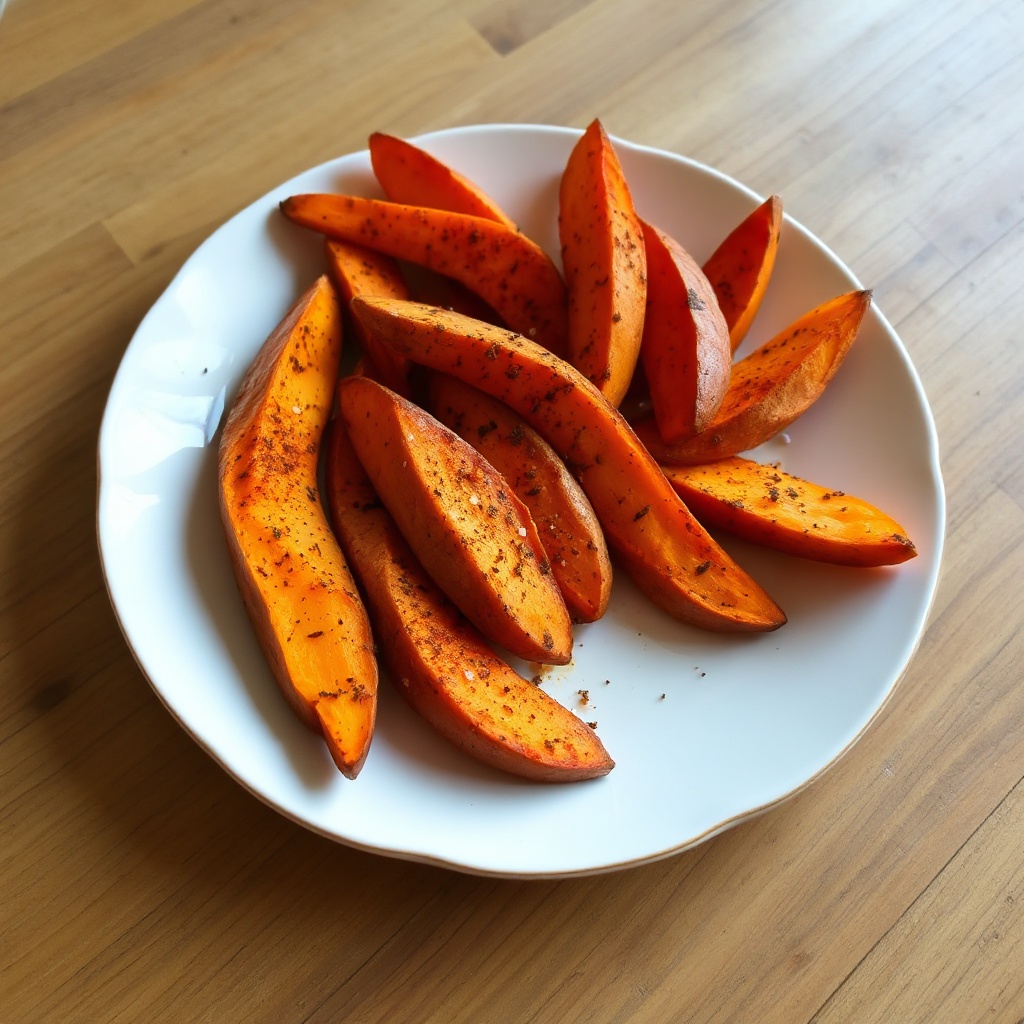 Gewürzte Süßkartoffelspalten