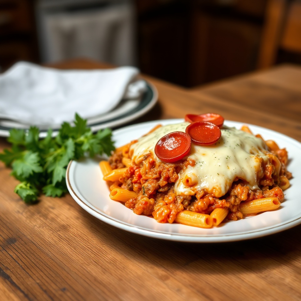 Pasta al Forno con Pepperoni e Formaggio